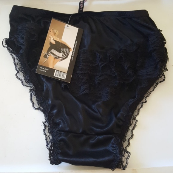 Ruffle Back Black Panties Leg Avenue - Picture 2 of 3